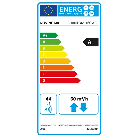 Eticheta energetică NovingAIR Phantom EVO APP 160